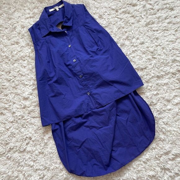 Hache Sleeveless Button Down Open Back Shirt - Picture 5 of 8